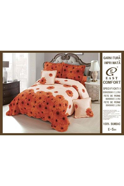 FIONNA.RO 5 Piece Duvet Cover Set - Orange Flowers