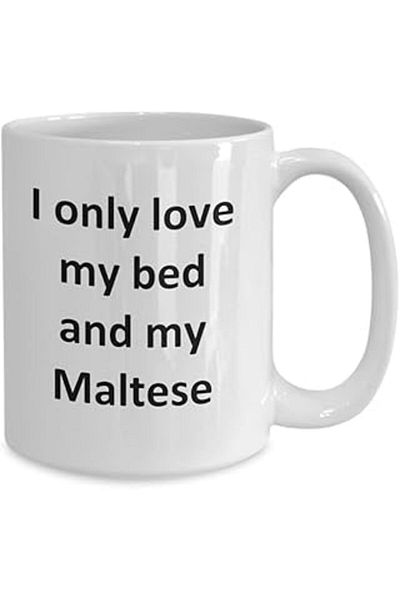 NETWORK ART Print Dore Funny Maltese Mug - Coffee Cup Maltese Dog Coffee Cup - English Coffee Mug in Barda