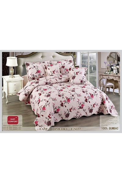 FIONNA.RO 5 Piece Duvet Cover Set - Red and Pink Flowers