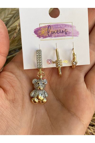 Lucios Vip Teddy Bear 3 Piece Earring Set