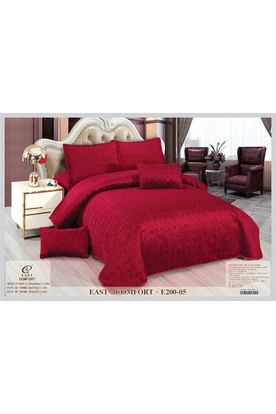 FIONNA.RO 5 Piece Velvet Duvet Cover Set - Claret