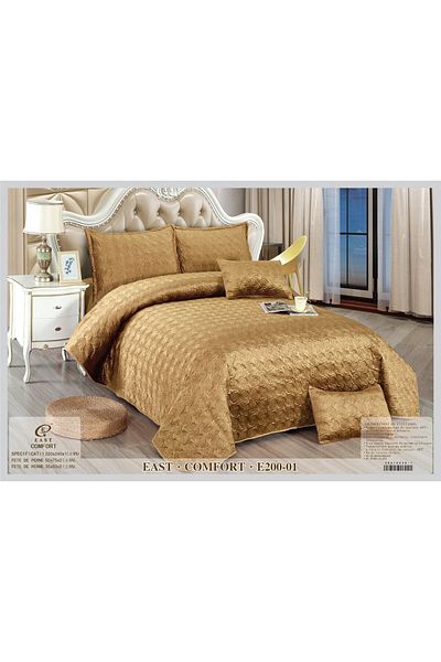 FIONNA.RO 5 Piece Velvet Duvet Cover Set - Gold