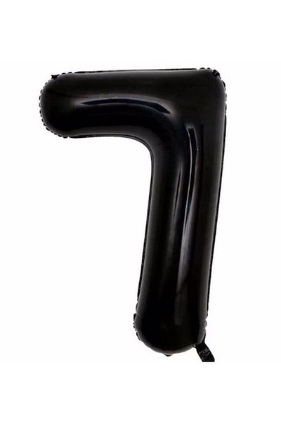 Partifest Number Foil Balloon Black Number Balloon Black 7 Years Balloon 76 Cm Number Balloon Flying Balloon Helium Balloon