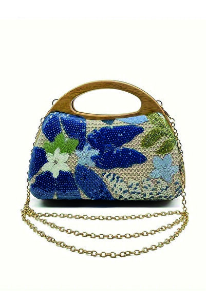 ÇANTA حقيبة سهرة كلاسيكية من مادة PVC مطرزة بالزهور، حقيبة يد أنيقة، حقيبة كت...