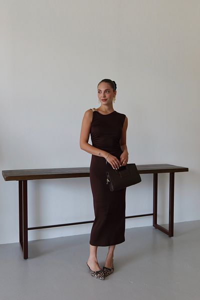 Femistik Γυναικείο φόρεμα με λεπτομέρεια με αγκράφα με μηδενικό μανίκι