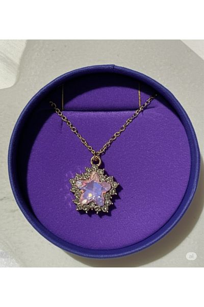 Esra Butik Hane Star Pattern Necklace with Stone Design Around – Jewelry Where Elegance and Meaning Meet