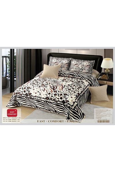 FIONNA.RO 5 Piece Velvet Duvet Cover Set - Animal Print