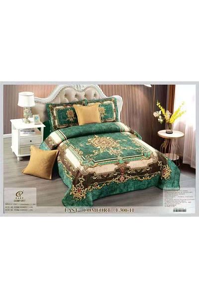 FIONNA.RO 5 Piece Velvet Duvet Cover Set - Royal Green