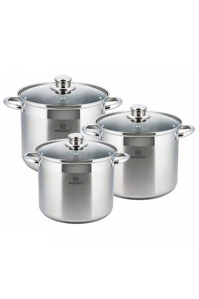 Kinghoff Stainless steel pot set with lids, 20/22/24 cm, 5.6/7.2/9 L Kinghoff KH4310