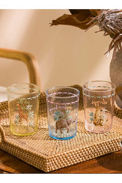LC Waikiki Printed Glass Water Cup Set of 3 510 ml