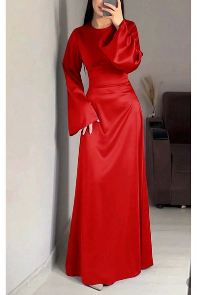PERADO Spanish Sleeve Evening Dress with Back Zipper Piping