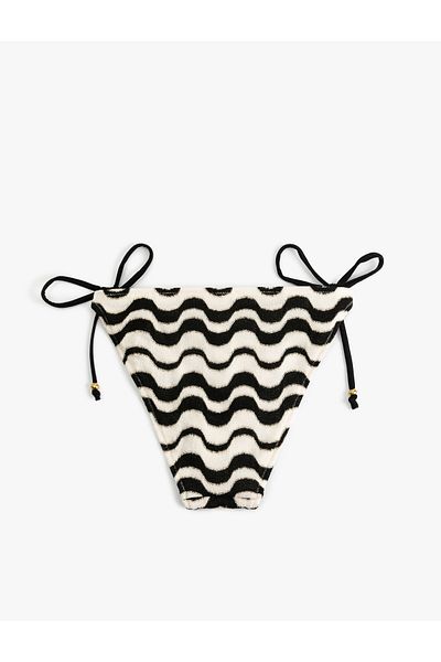 Koton Waterway Patterned Glitter Bikini Bottom with Drawstring Sides