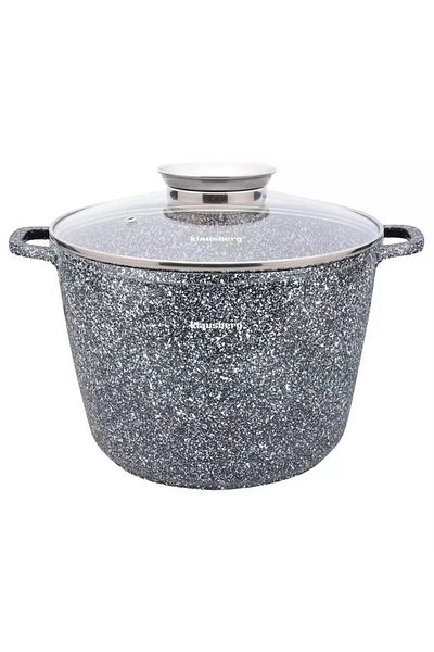 Klausberg Pot with lid 28 cm, 10L – Klausberg KB 7526, non-stick, gray, marble coating, for all hobs