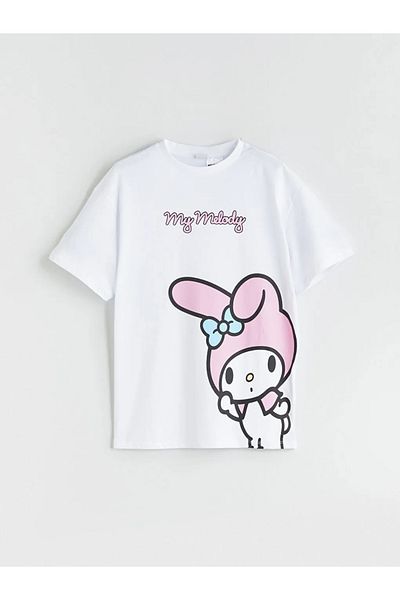 LC Waikiki Lcw Kids White Crew Neck My Melody Printed Girls' T-Shirt