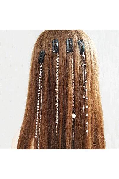 Shiklik MODA Set de accesorii de păr cu lanț de perle pentru a completa elega...