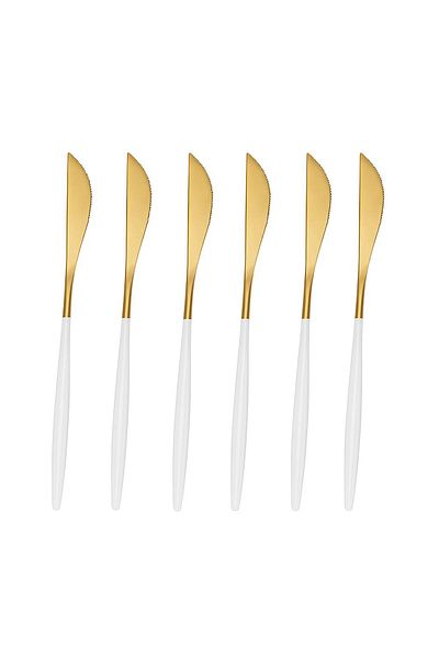 TARIK HOME 6-Person Gold White Stainless Steel 6-Piece Knife Set