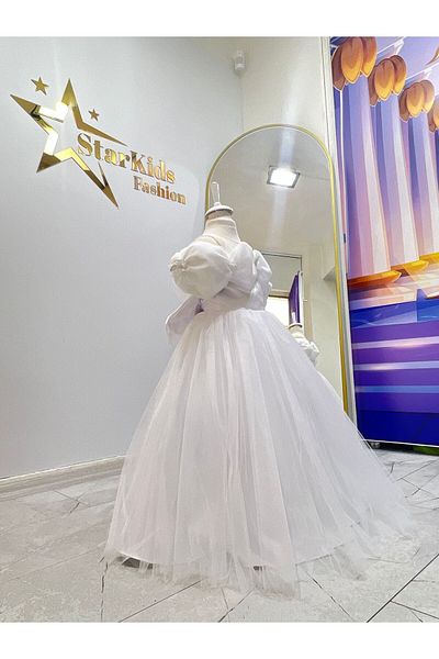 Star Kids Κοριτσίστικο Λευκό Πριγκίπισσα Φόρεμα – Φόρεμα για γάμο και ειδική περίσταση με φουσκωτή τούλινη φούστα