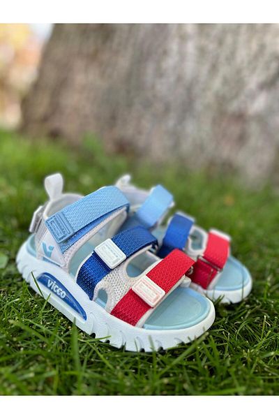 Vicco Size 26-35 Three Stripes Lightweight Non-Slip Sole Girls-Boys Sandals