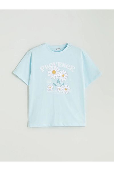 LC Waikiki Lcw Kids Blue Crew Neck Girls T-Shirt
