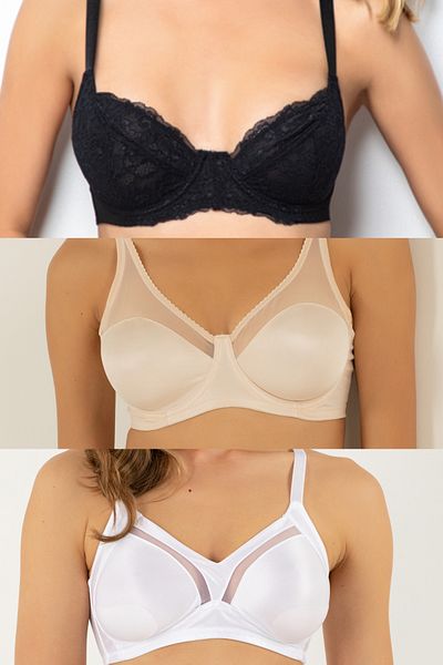 ZENCHES Set de 3 sutien Minimizer Gatherer - zilnic, confortabil