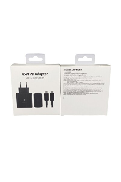OEM Set Incarcator Super Fast Charge 45W, 5A, PD 3.0, Cablu 1m, USB Type-C, Negru