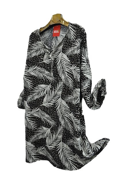 elma abone Large Size Viscose Lace-Up Tunic