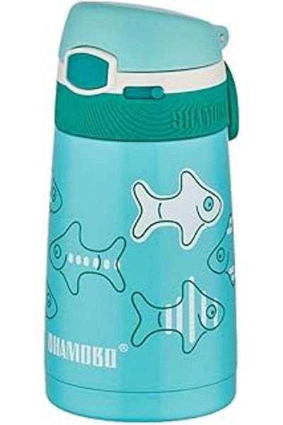 NETWORK ART Shamobo Fiftyfifty Kids 350 ml Stainless Steel Thermos with Straw Bpa Free 7 Colors