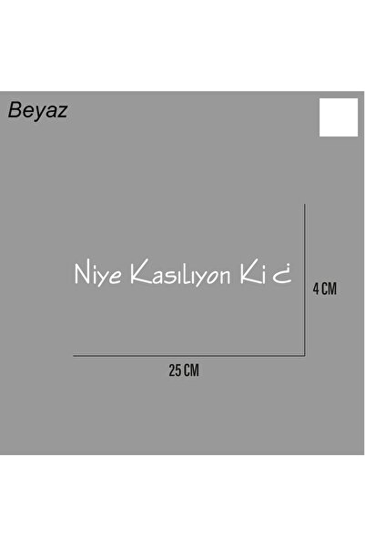ARONA Niye Kasılıyon Ki Sticker Arka Cam Söz Sticker Etiket 25CM