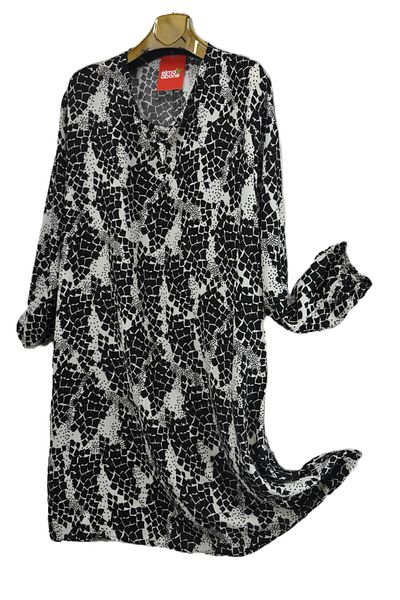 elma abone Large Size Viscose Lace-Up Tunic