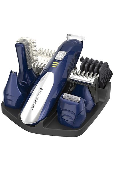 Remington Set tuns facial si corporal Remington PG6045, 5 capete, Acumulator, Albastru/Argintiu