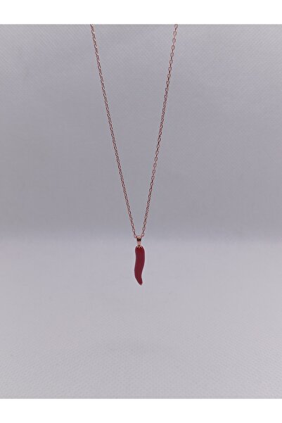 Kjewelry 925 Ayar Gümüş Kırmızı Biber Kolye