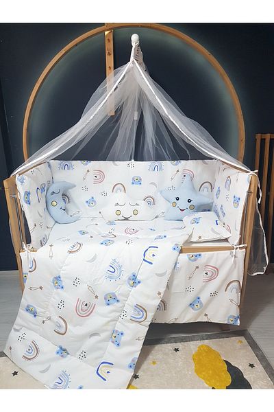Baby Clime Double Sided Baby Sleeping Set 60X120 Furniture Cribs - with Mosquito Net and Apparatus