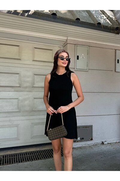 QADİSH فستان صيفي قصير بدون أكمام للنساء