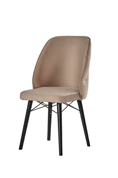 Desire Fergana Chair, Gold details, first-class hornbeam frame, durable wooden legs Black