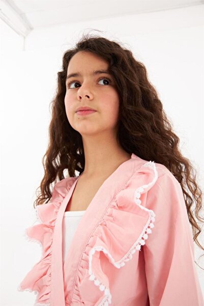 Marka Sensin Kids Girl's Embroidery Detailed Layered Shirt Jeans Leggings Set of 2