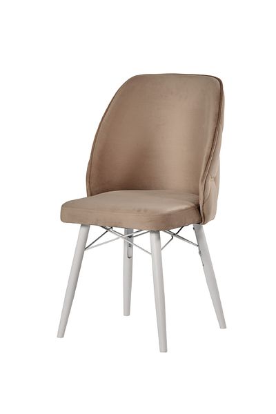 Desire Fergana Chair, Gold details, first-class hornbeam frame, durable wooden legs White