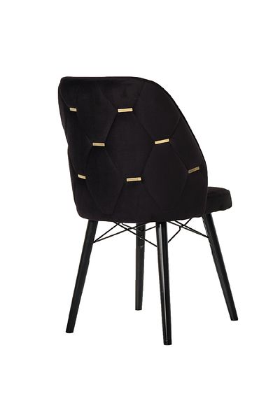 Desire Fergana Chair, Gold details, first-class hornbeam frame, durable wooden legs Black