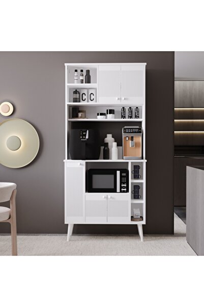 melura home Melura Kahve Ünitesi - Kahve Köşesi %100 Mdf 90 Cm Çok Amaçlı Dolap