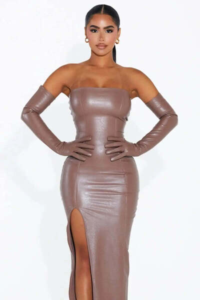 American Rag Cie Koyu Renkli Yapay Deri Eldivenler - Faux Real Koleksiyonu il...