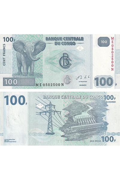 Benim Koleksiyonum Democratic Republic of the Congo, 100 Francs (2013) Unc Old Foreign Paper Money