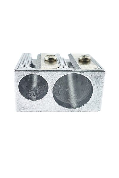 OEM Double pencil sharpener, aluminum, 25x24x12 mm, silver