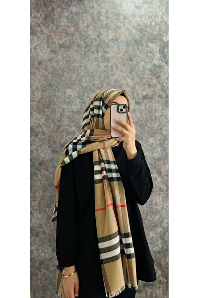 PİRAMİT EKOSE ŞAL ANA RENK KIRMIZI ÇİZGİLİ