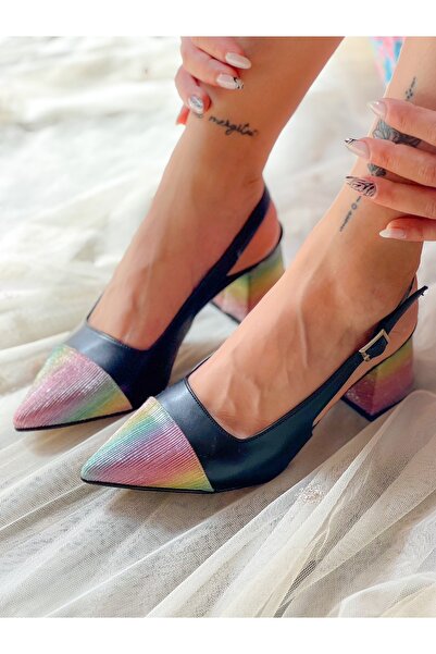 BERFONA Σανδάλια Σταχτοπούτα 5 εκατοστών με λεπτομέρεια από μαύρο δέρμα Σταχτ...