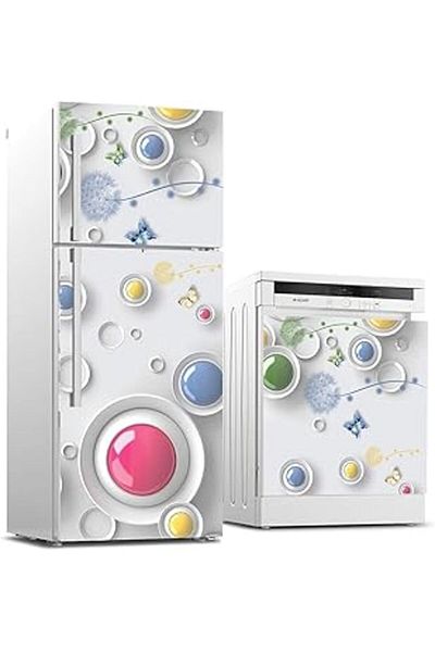 AMAZON TOHUM Refrigerator and Dishwasher White Goods Sticker Coating 3D Modern Design