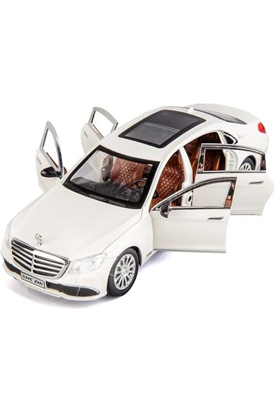 PeriYedi Mercedes-Benz Car Mercedes E300L Car 1:24 Diecast Metal Model Collectible Car with Sound Light 21cm