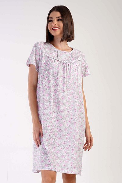 VİENETTA Cotton Women's Short Sleeve Short Length Nightgown