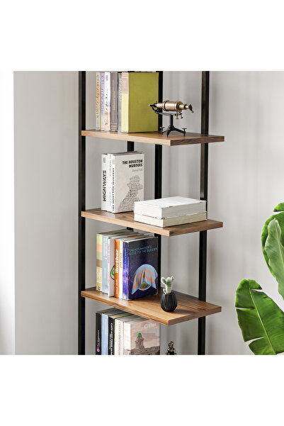 lacody Lucca Tori Kitaplik 5 Raflı Metal Gövdeli Kitaplık – 150 x 50 cm