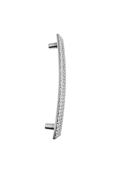 OEM Maner din metal pentru mobilier, lungime 117 mm, cu design, MOB-66359, argintiu