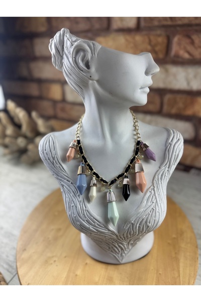 SEDEF TAKI Renkli mızraklı tasarım kolye