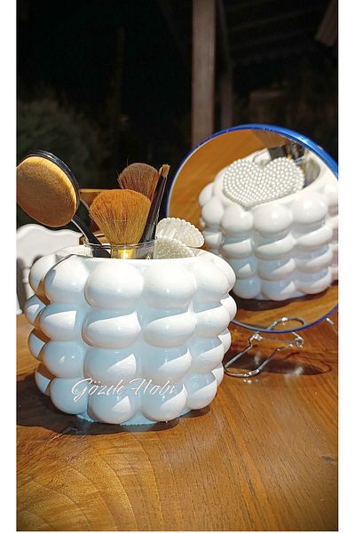 gözde hobi Gözdehobi Bubble 4 Bubble Makeup Brush and Bathroom Cosmetic Jewelry Organizer, Multi-Purpose Organizer